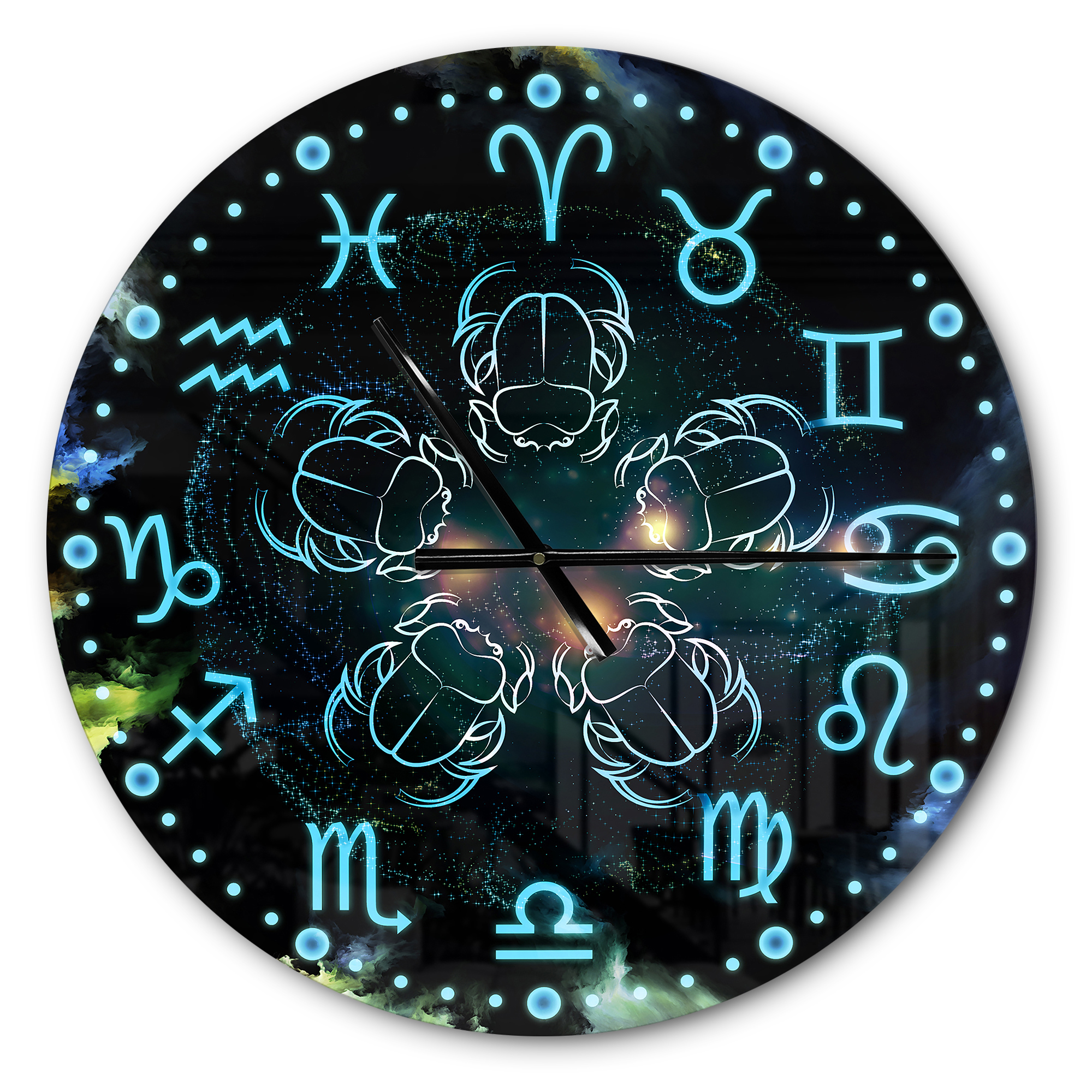 Designart 'Astrology with scarabs' Modern wall clock