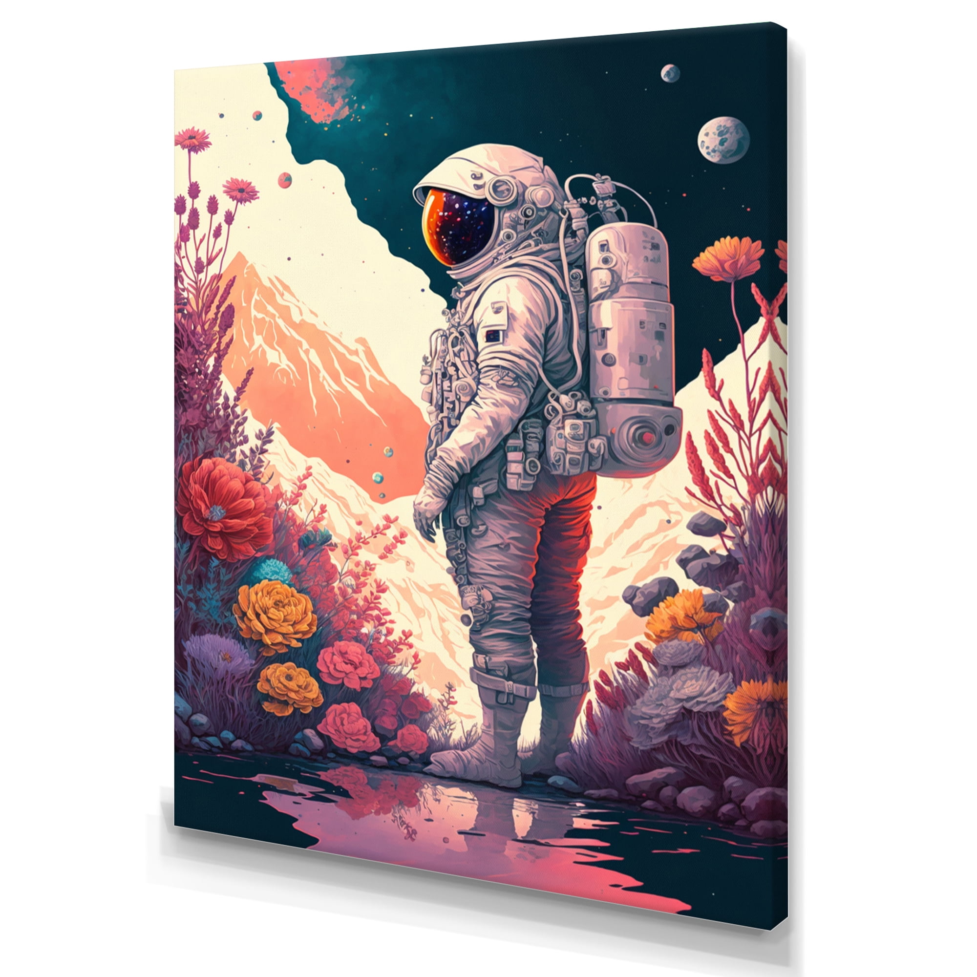 Designart Astronaut Planet Dream I Canvas Wall Art