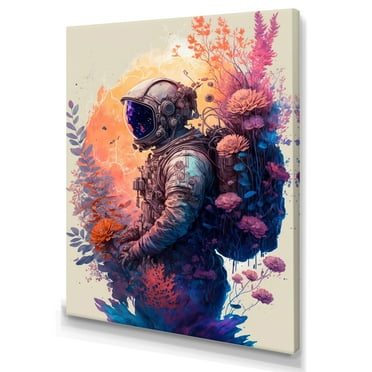 Designart Astronaut Planet Dream III Canvas Wall Art
