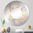 thumbnail image 1 of Designart "Asymmetric Marble Shapes in Blue and Yellow I" Modern Geometric Starburst Round Wall Mirror - Abstract Oval Printed Decorative Mirror - Multiple Color Options, 1 of 5