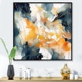 thumbnail image 1 of Designart "Asymmetric Marble Shapes In Blue And Yellow I" Modern Geometric Floater Framed Canvas Art Print, 1 of 5