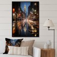 thumbnail image 1 of Designart "At Night Charlotte Cityscape art painting III" Cityscapes Floater Framed Wall Decor, 1 of 7