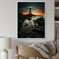 thumbnail image 1 of Designart "At Sunset Florida Lighthouse wall art" Cityscapes Floater Framed Canvas Art Print, 1 of 7