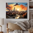 thumbnail image 1 of Designart "Atlanta Popart horizon III" Cityscapes Metal Wall Art, 1 of 1