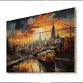 thumbnail image 1 of Designart "Atlanta Popart horizon V" Cityscapes Print on Natural Pine Wood, 1 of 5