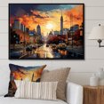 thumbnail image 1 of Designart "Atlanta Popart horizon VI" Cityscapes Floater Framed Canvas Print, 1 of 7