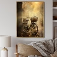 thumbnail image 1 of Designart "Atmospheric Rides on a Bicycle I" Bicycle Floater Framed Wall Art Living Room, 1 of 7