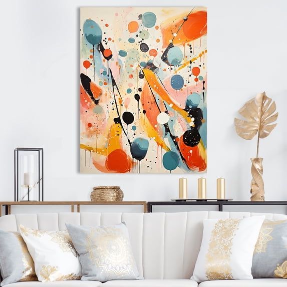 Designart "Atomic Abstraction Colorful Mid Century Art II" Abstract Wall Art Print