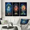 thumbnail image 1 of Designart "Atomic Tree Abstract Botanical Magic II" Landscape Trees Wall Art Set Of 3 - Trees Green Gallery Set For Office Decor, 1 of 6
