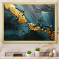 thumbnail image 1 of Designart "Aura of Gold and Green in Abstract Marble VII" Abstract Framed Wall Art Decor - Modern Gold Abstract Marble Hallway Framed Wall Art Decor, 1 of 6