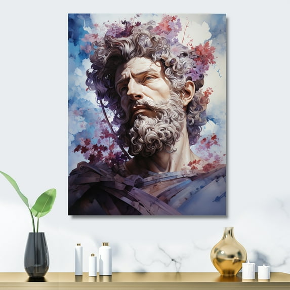 Designart "Aurelius Portrait Emperor Marcus painting" Emperor Metal Wall Art