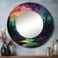 thumbnail image 1 of Designart "Aurora Borealis Aurora Euphony VII" Aurora Borealis Rund Mirror For Wall Decor - Large Yellow Round Print Mirror - Round Traditional Mirror 29" x 29" Inch - Wall Mounted Round Large Mirror, 1 of 5