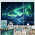 thumbnail image 1 of Designart "Aurora Borealis Magic II" Aurora Borealis Metal Wall Decor Set, 1 of 5