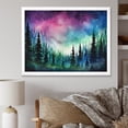 thumbnail image 1 of Designart "Aurora Borealis Mountains Purple Spectacle I" Landscapes Framed Wall Art Decor - Coastal Purple Landscape Cottage Mountains Winter Bedroom Framed Canvas Wall Art, 1 of 6