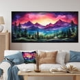 thumbnail image 1 of Designart "Aurora Borealis Mountains Purple Spectacle II" Extra Large Landscapes Framed Wall Art - Coastal Purple Landscape Cottage Mountains Winter Living Room Framed Canvas Art, 1 of 7
