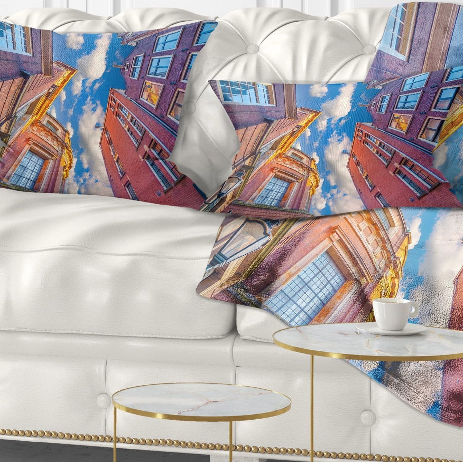Designart Authentic Dutch Architecture - Throw Pillow - 12x20