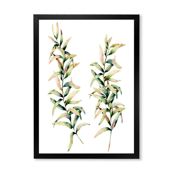 Designart 'Autumn Branches of Grass ' Traditional Framed Art Print
