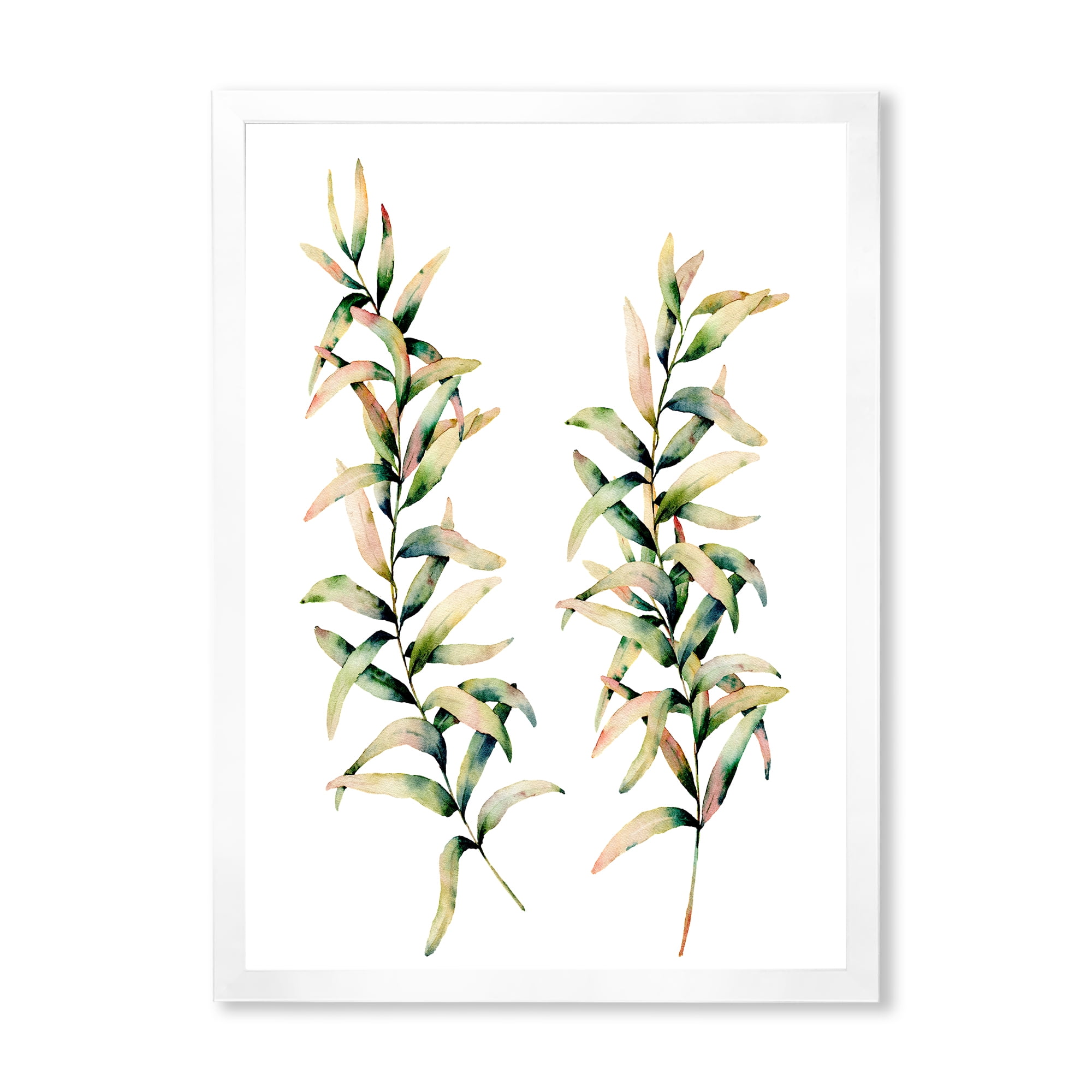 Designart 'Autumn Branches of Grass ' Traditional Framed Art Print
