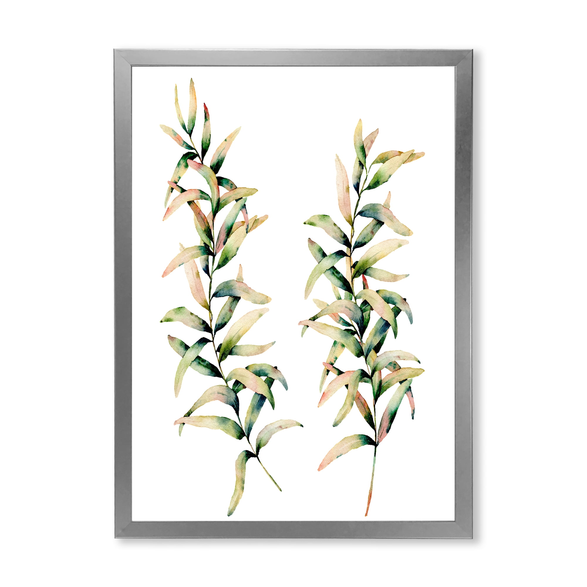 Designart 'Autumn Branches of Grass ' Traditional Framed Art Print