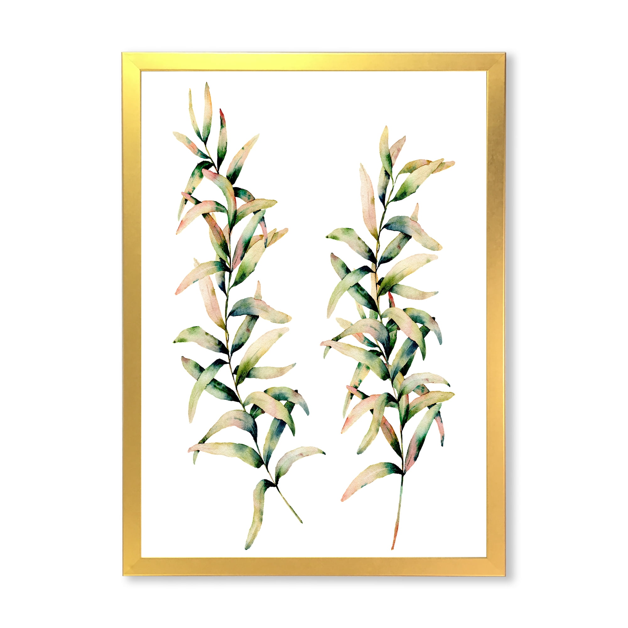 Designart 'Autumn Branches of Grass ' Traditional Framed Art Print