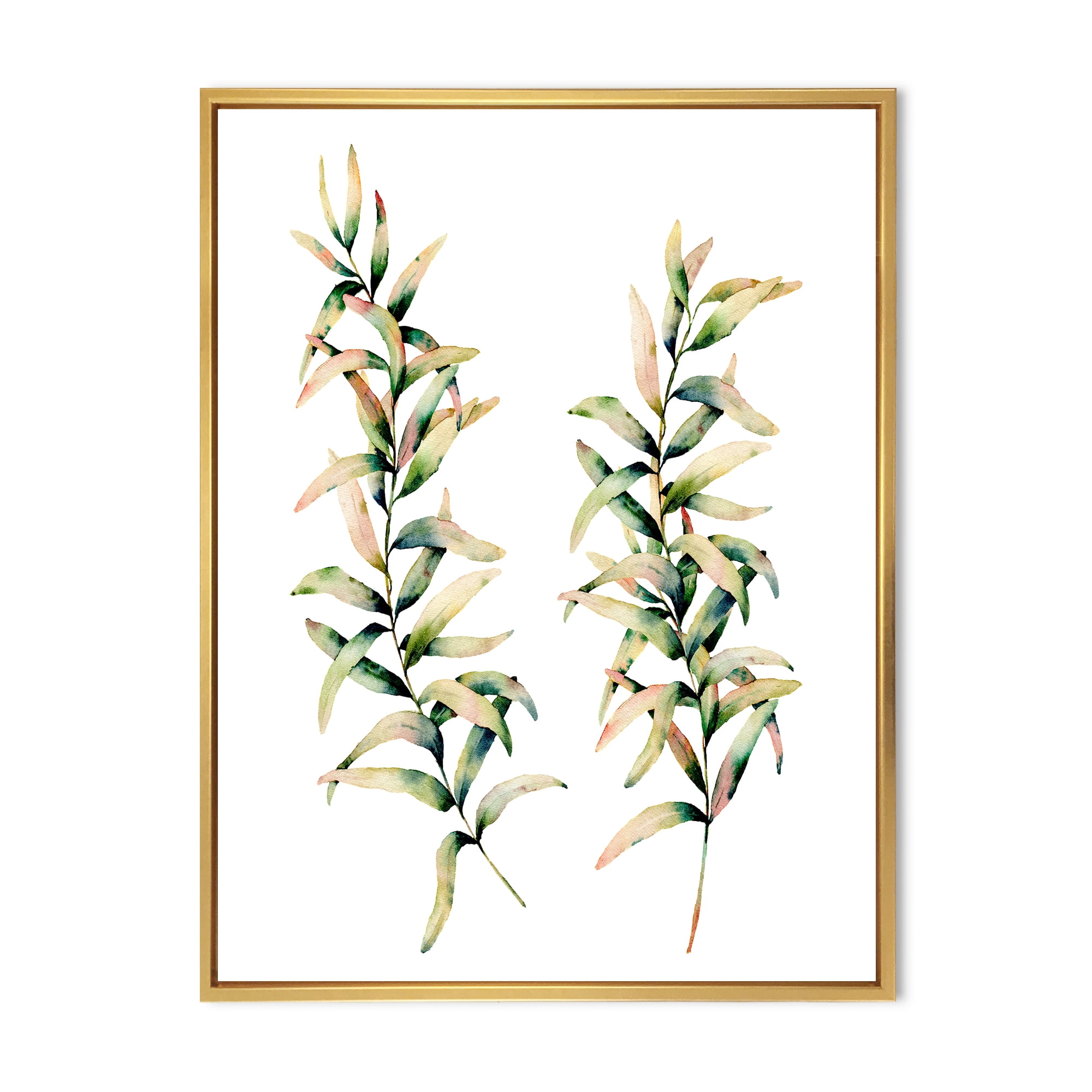 Designart 'Autumn Branches of Grass ' Traditional Framed Canvas Wall Art Print