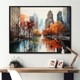 thumbnail image 1 of Designart "Autumn Breeze in New York City I" Cityscapes Framed Wall Art - Industrial Grey New York Hallway Framed Wall Art Decor, 1 of 6