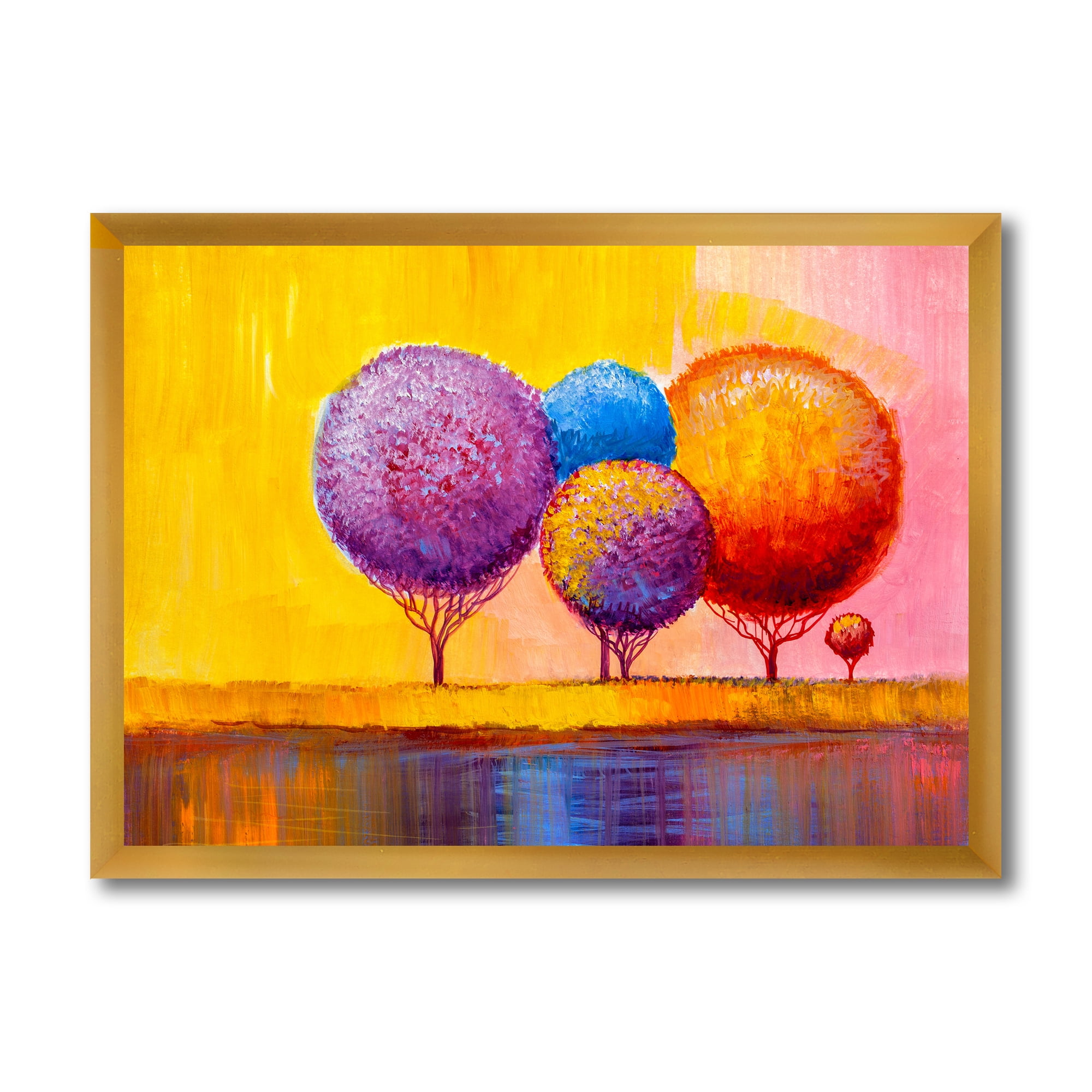 Designart 'Autumn Colorful Fantasy Trees I' Modern Framed Art Print