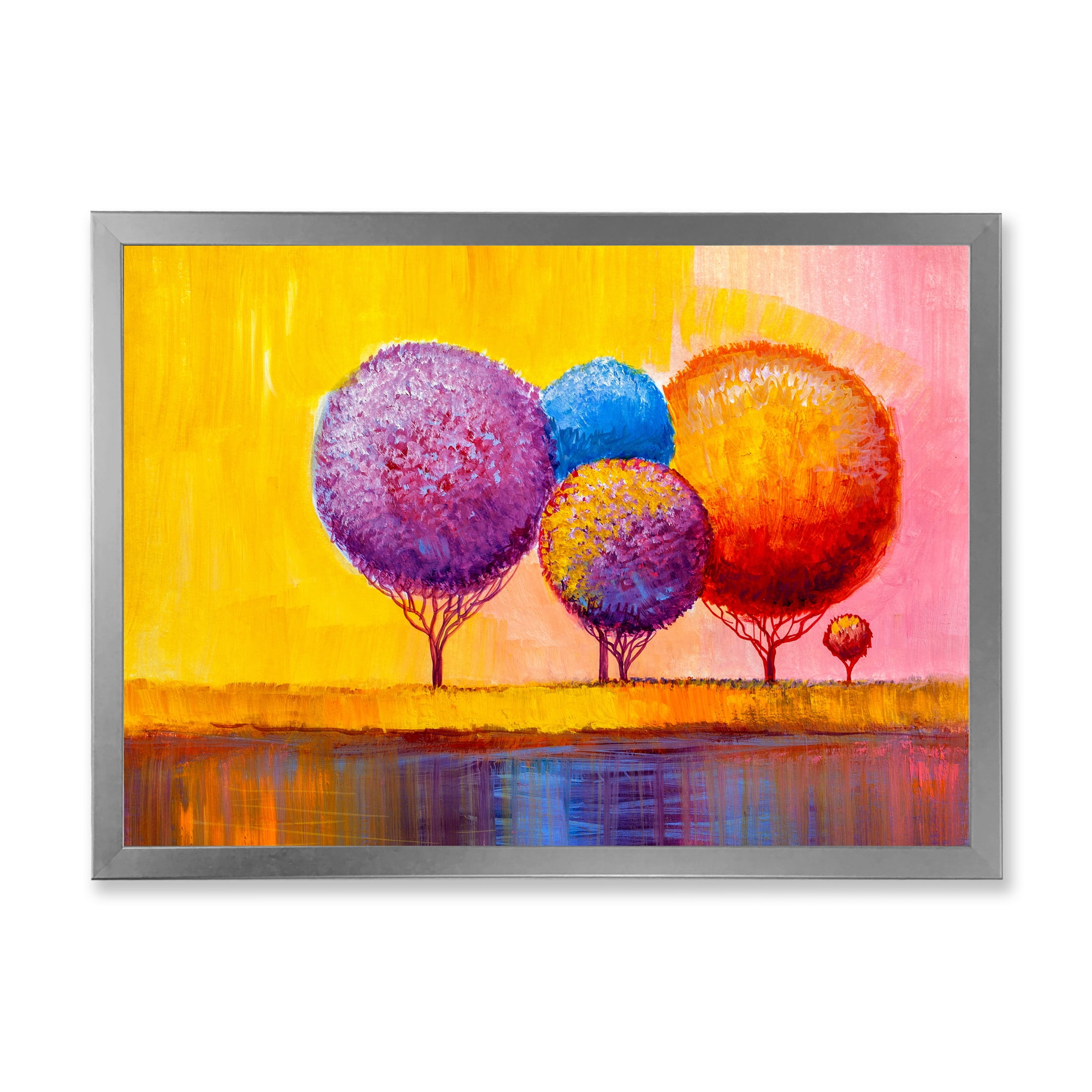 Designart 'Autumn Colorful Fantasy Trees I' Modern Framed Art Print