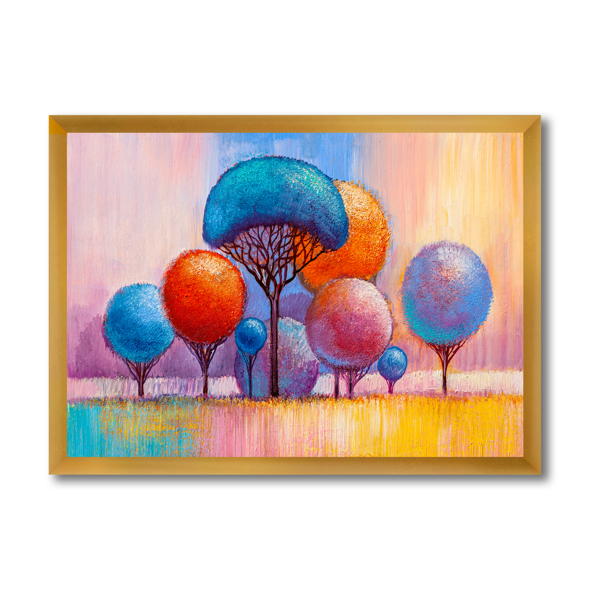 Designart 'Autumn Colorful Fantasy Trees II' Modern Framed Art Print