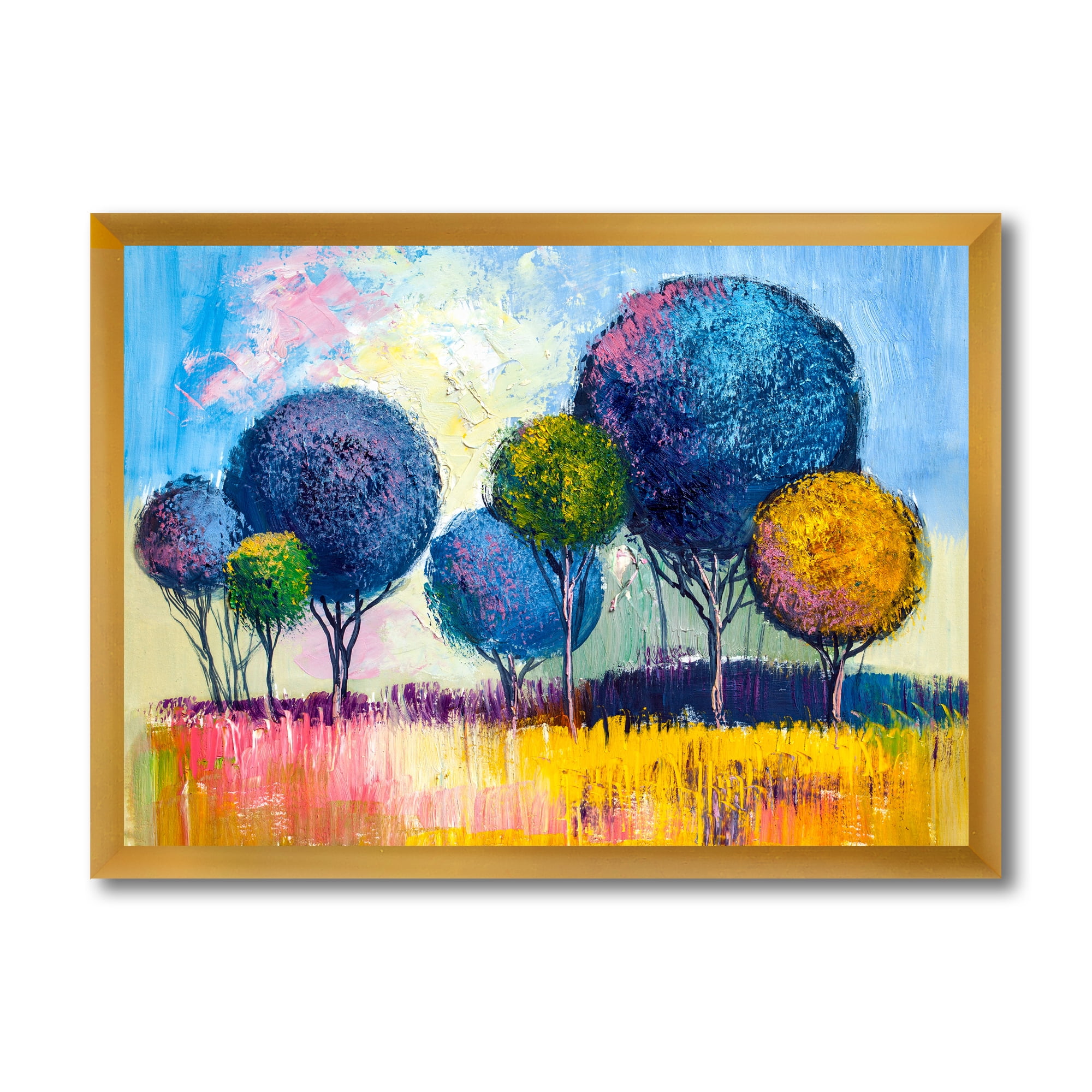 Designart 'Autumn Colorful Fantasy Trees III' Modern Framed Art Print