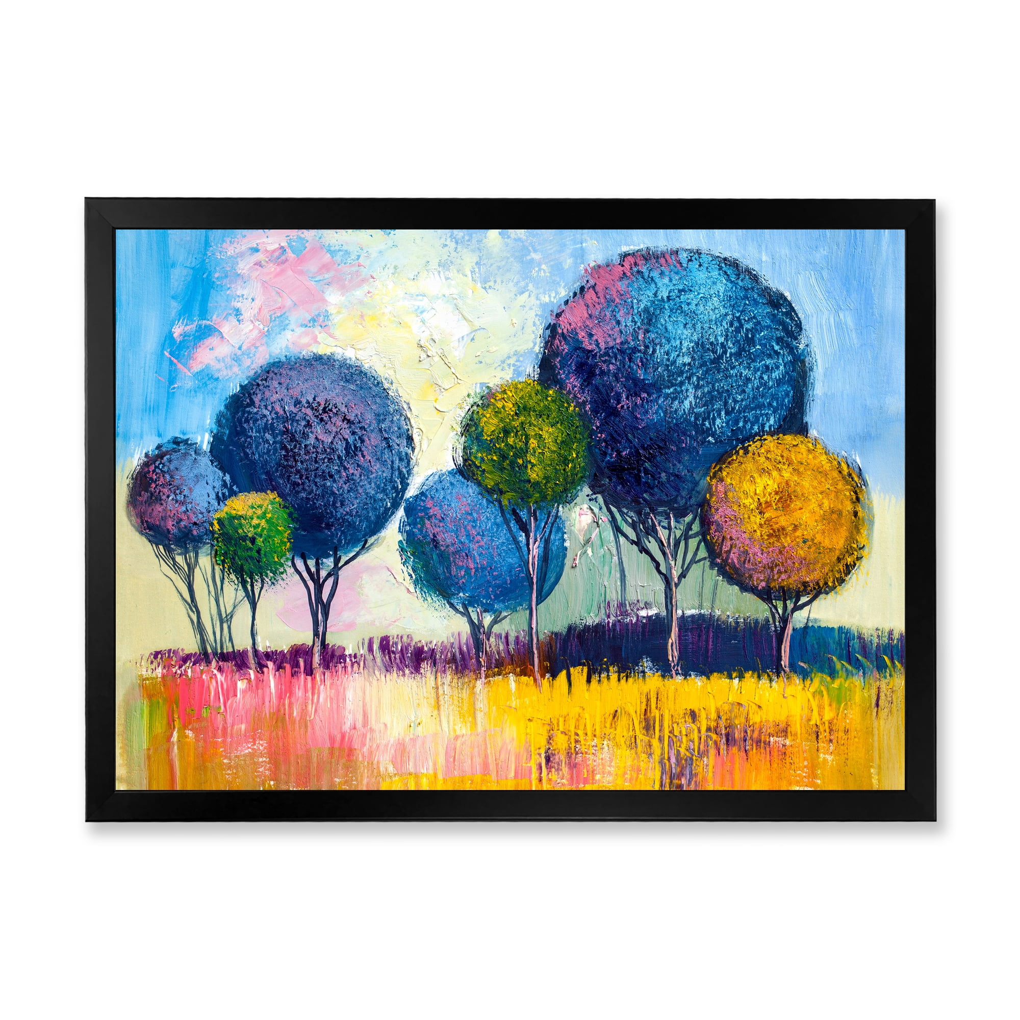 Designart 'Autumn Colorful Fantasy Trees III' Modern Framed Art Print