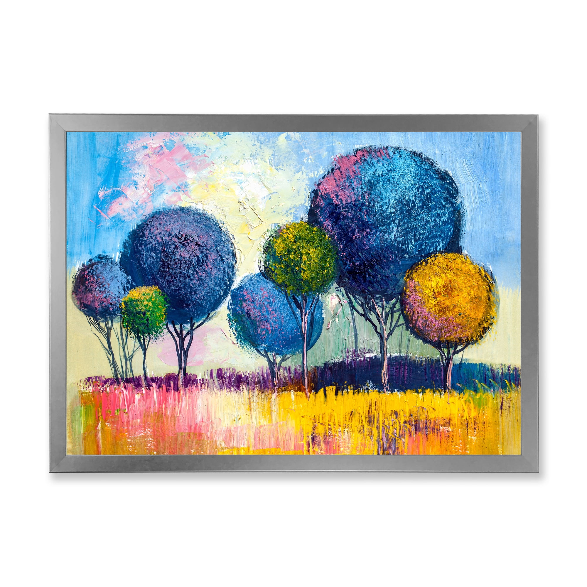 Designart 'Autumn Colorful Fantasy Trees III' Modern Framed Art Print