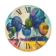 thumbnail image 1 of Designart 'Autumn Colorful Fantasy Trees III' Modern Wood Wall Clock, 1 of 1