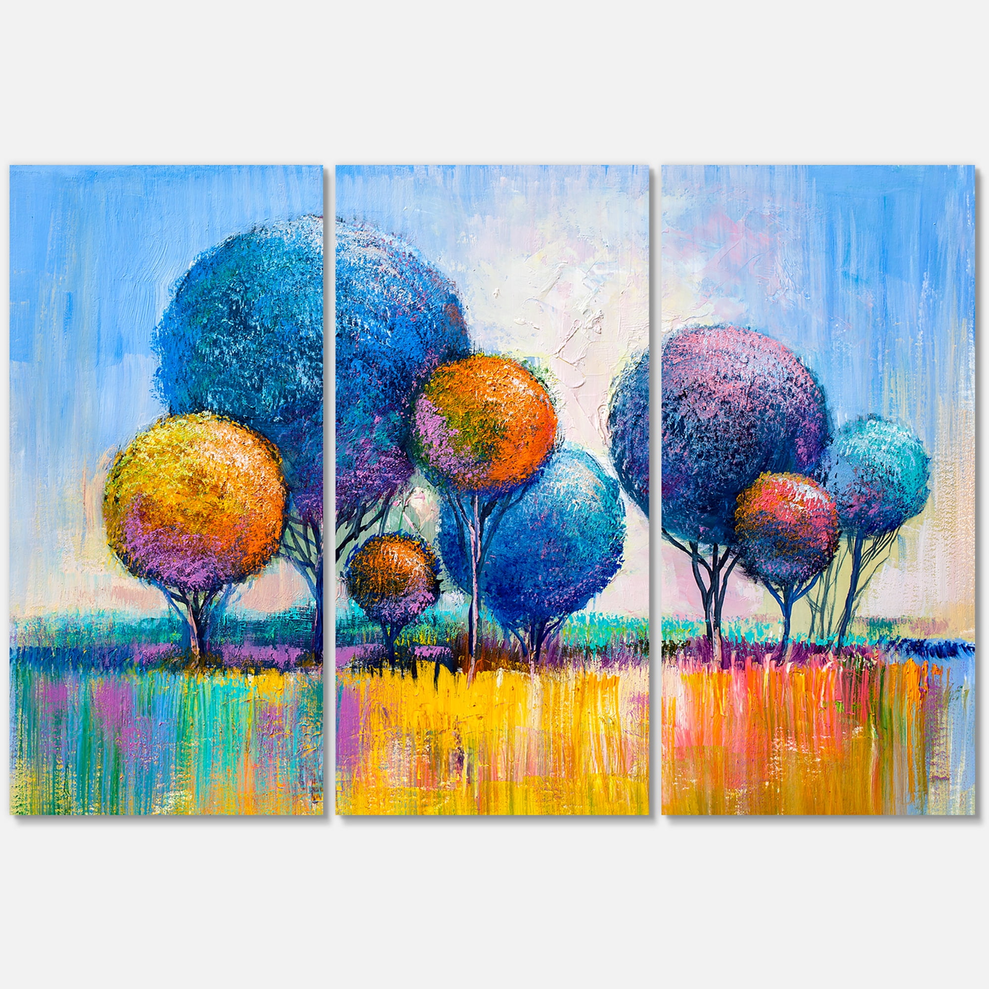 Designart ' Autumn Colorful Fantasy Trees IV ' Modern Canvas Wall Art Print