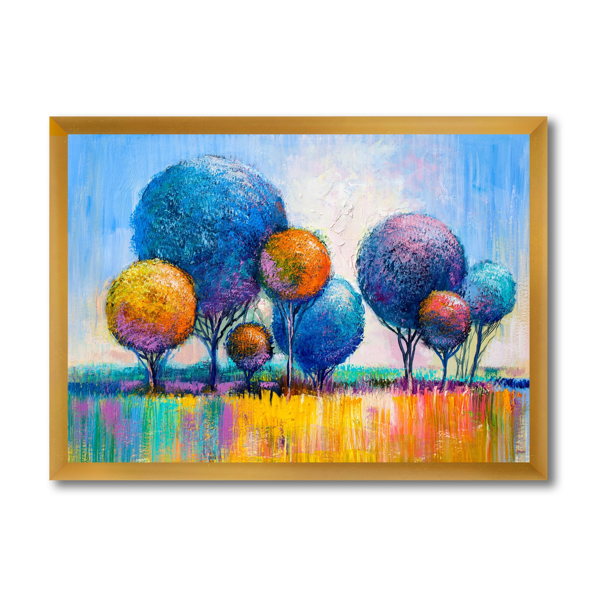 Designart 'Autumn Colorful Fantasy Trees IV' Modern Framed Art Print