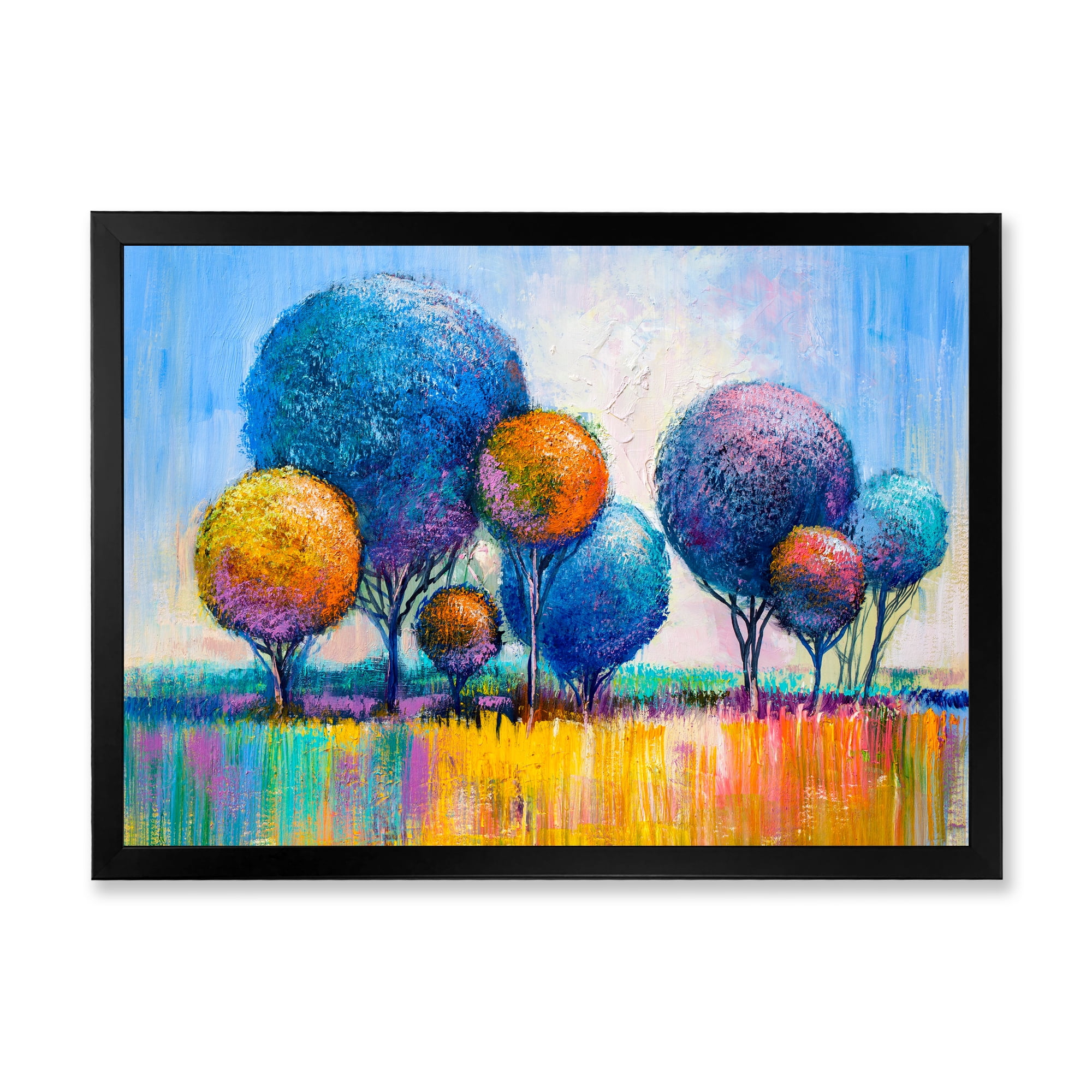 Designart 'Autumn Colorful Fantasy Trees IV' Modern Framed Art Print