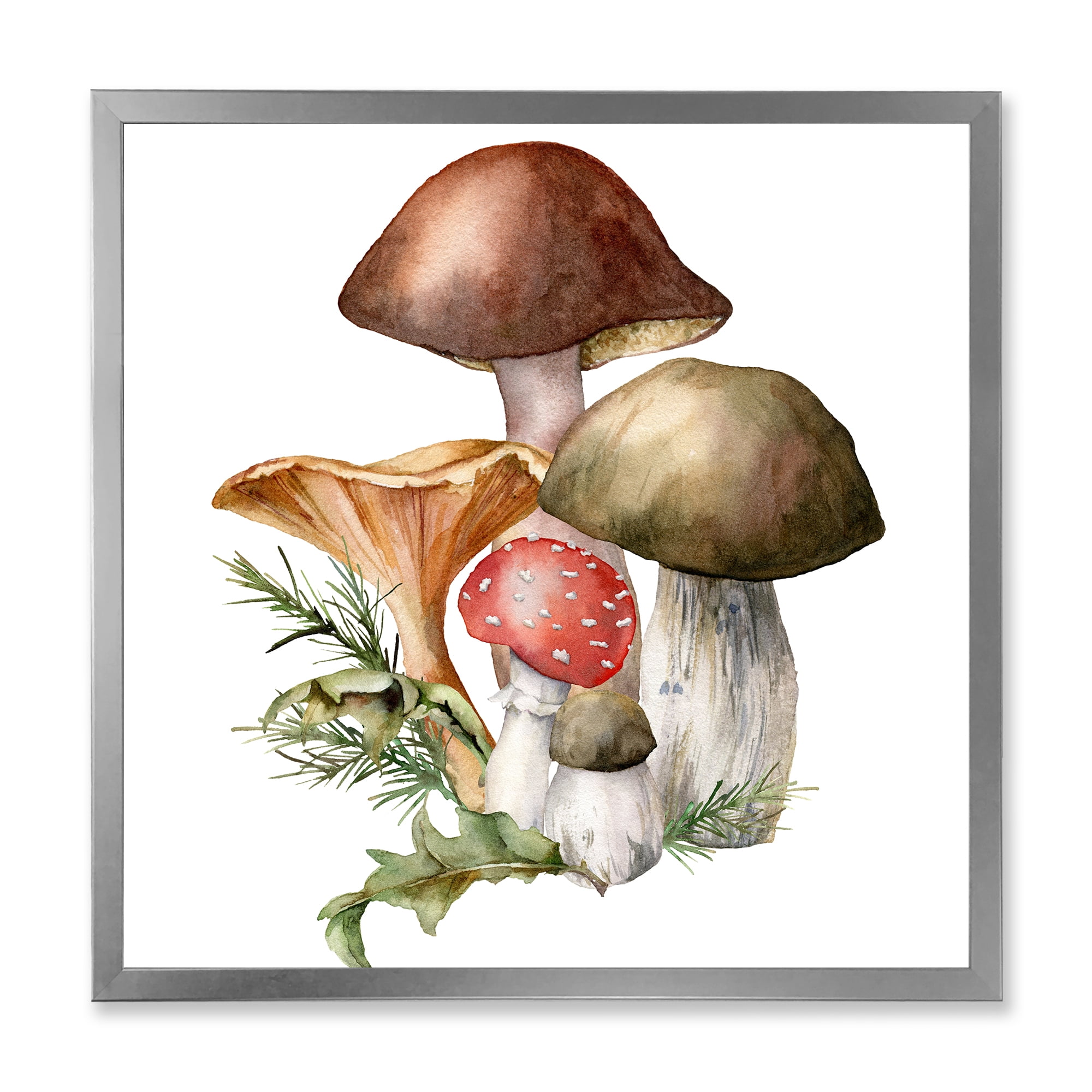 Designart 'Autumn Composition With Mushrooms' Traditional Framed Art Print