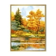 thumbnail image 1 of Designart 'Autumn Forest By The Lake Side II' Lake House Framed Canvas Wall Art Print, 1 of 5