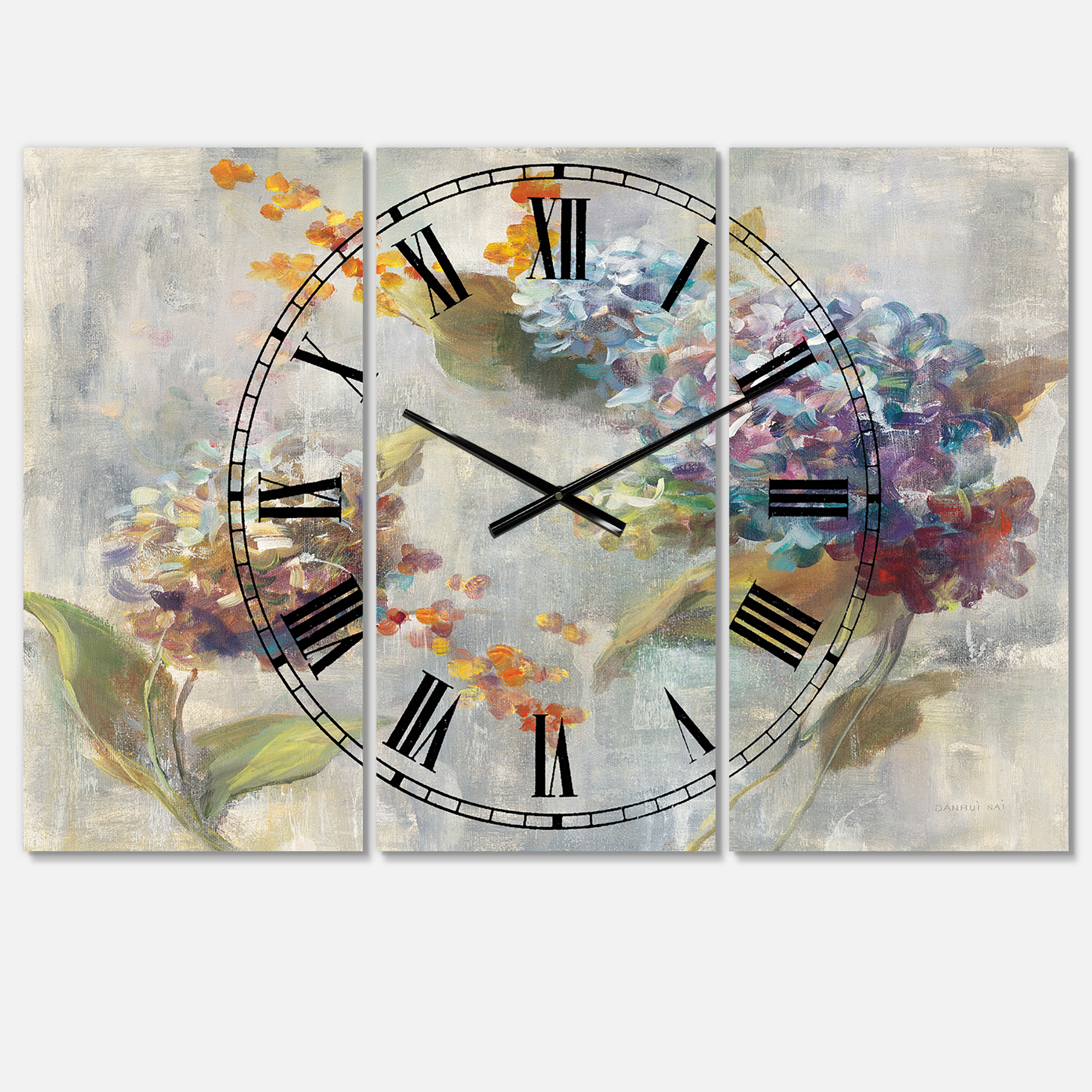 Designart 'Autumn Hydrangea' Traditional Wall Clock