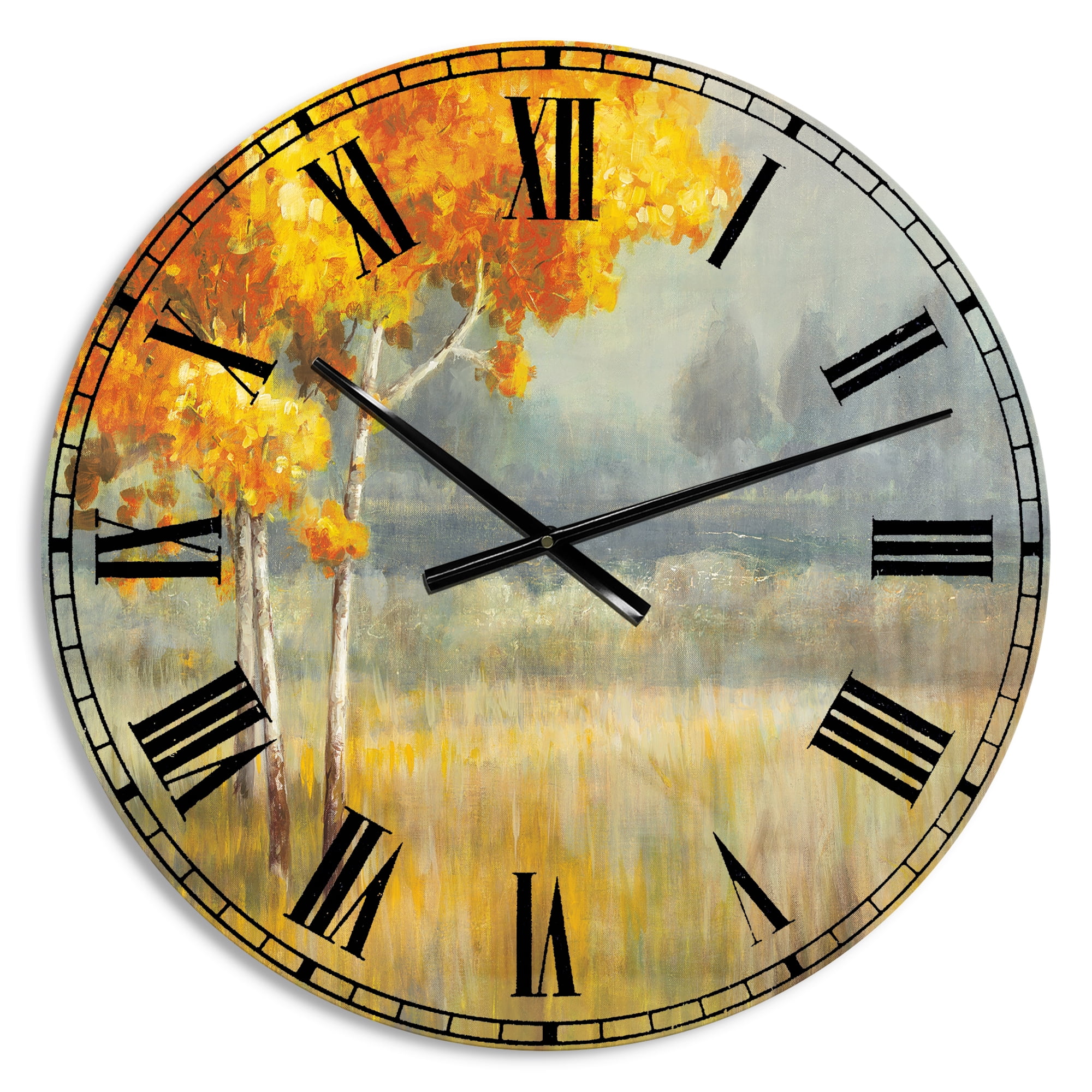 Designart 'Autumn Landscape' Farmhouse wall clock