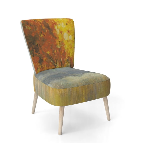 Designart "Autumn Landscape" Upholstered Farmhouse Accent Chair - Arm Chair