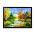 thumbnail image 1 of Designart 'Autumn Landscape With Forest and River' Lake House Framed Art Print, 1 of 4