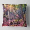 thumbnail image 1 of Designart Autumn Morning in Mystical Woods - Landscape Printed Throw Pillow - 16x16, 1 of 4