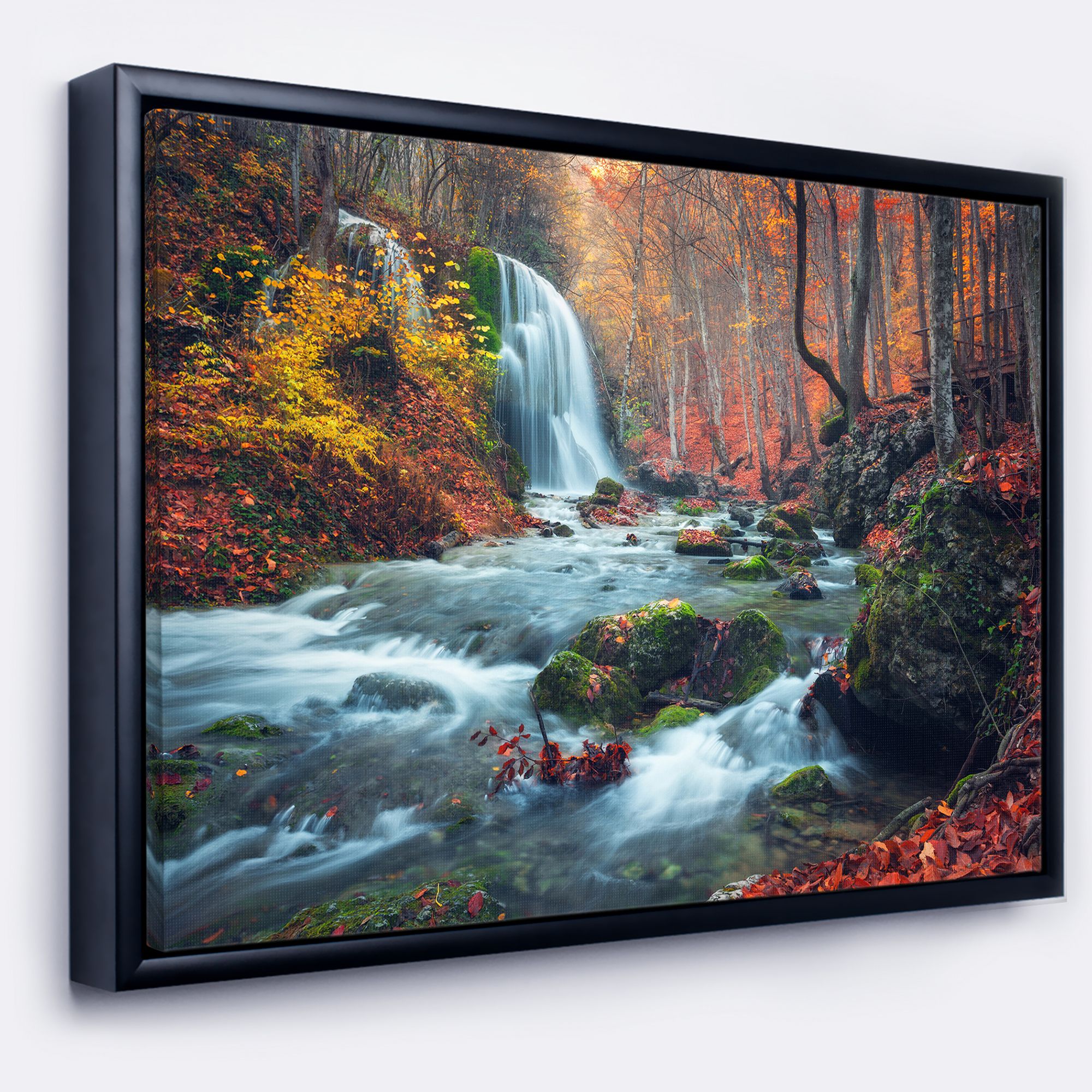 絵画 Mountain waterfall Designart-Autumn-Mountain-