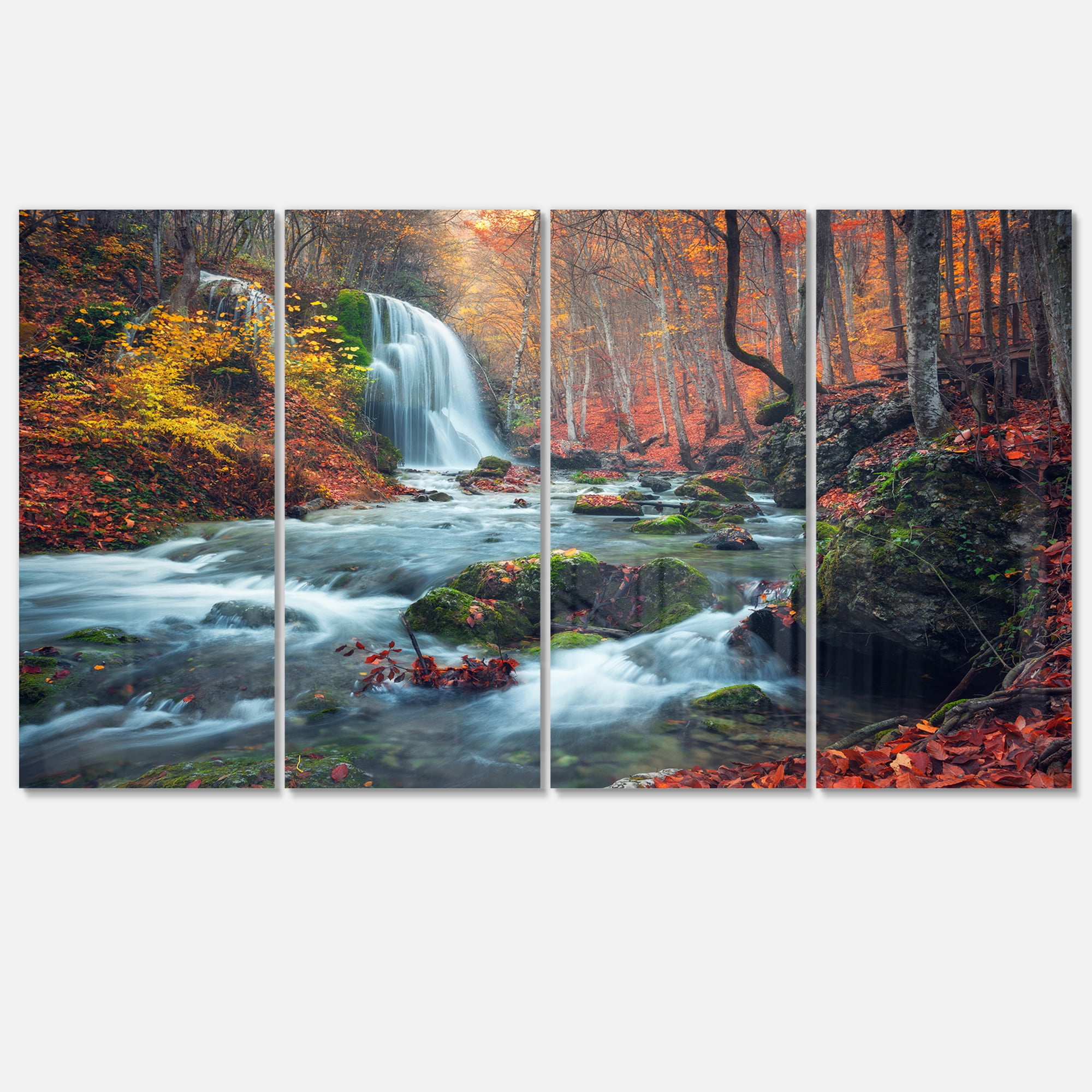 絵画 Mountain waterfall Designart-Autumn-Mountain-