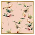 thumbnail image 1 of Designart 'Autumn Pink Leaves with Branch On Pastel Colors' Traditional Framed Canvas Wall Art Print, 1 of 5