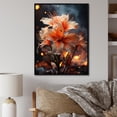 thumbnail image 1 of Designart "Autumn Radiance Coral Flower painting II" Floral Floater Framed Canvas Print, 1 of 7