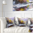 thumbnail image 1 of Designart Autumn River - Landscape Printed Throw Pillow - 16x16, 1 of 5