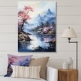 thumbnail image 1 of Designart "Autumn Scenery By The Japanese River I" Flowers Wall Decor, 1 of 7