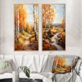 thumbnail image 1 of Designart "Autumn Sonata Birch Woods III" Tree Birch Framed Wall Art Set Of 2 - Yellow Floral Framed Canvas Set For Living Room Decor, 1 of 1